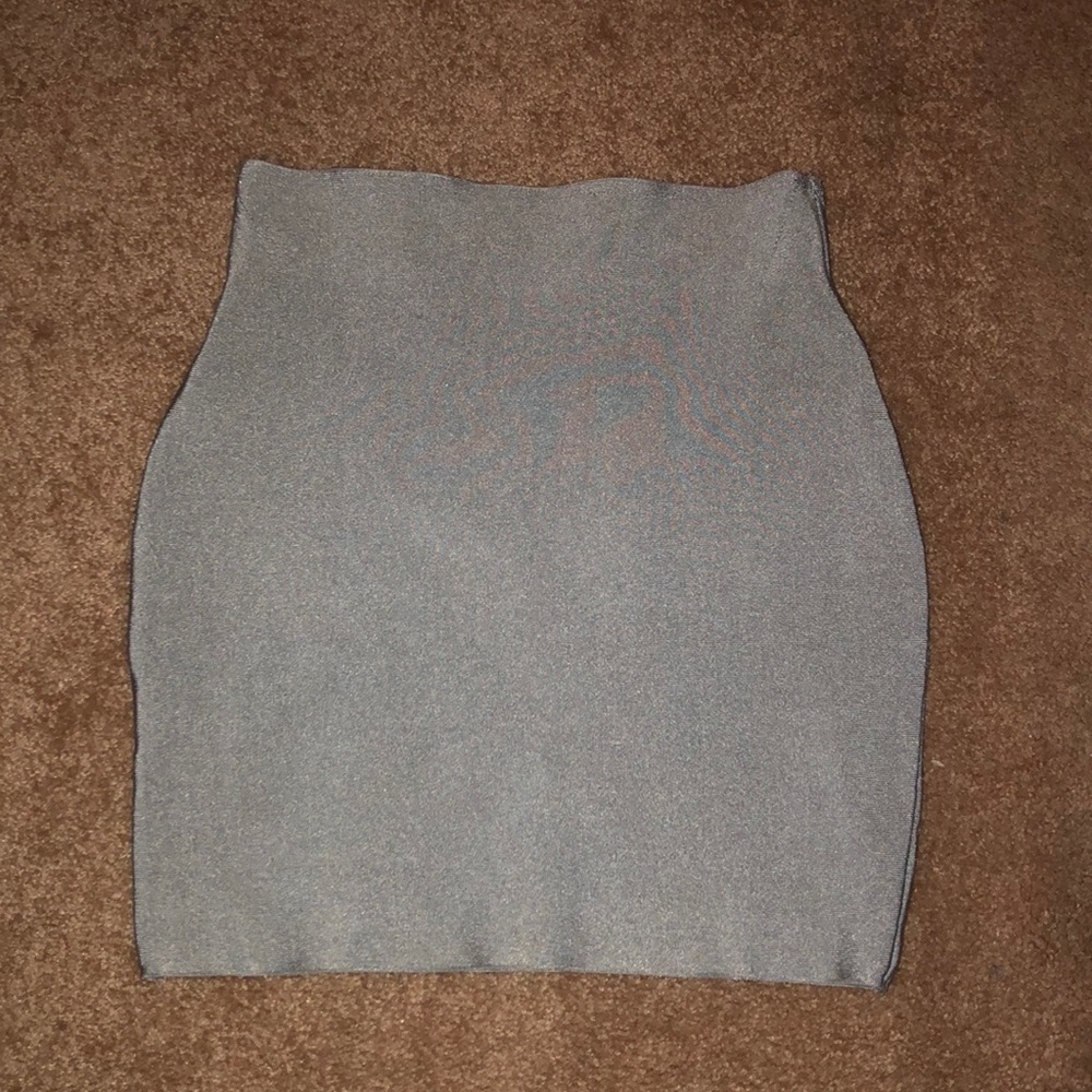 Grey/Silver mini elastic skirt